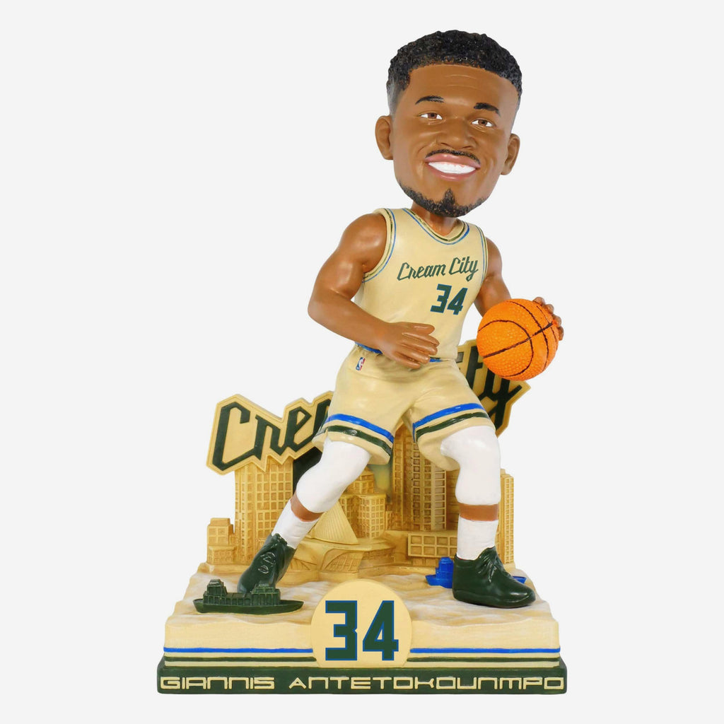 Giannis Antetokounmpo Milwaukee Bucks 2026 City Jersey Bobblehead FOCO - FOCO.com