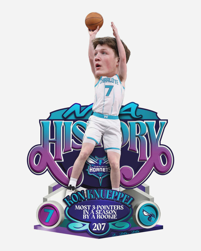 Kon Knueppel Charlotte Hornets Rookie 3-Point NBA Record Bobblehead FOCO - FOCO.com