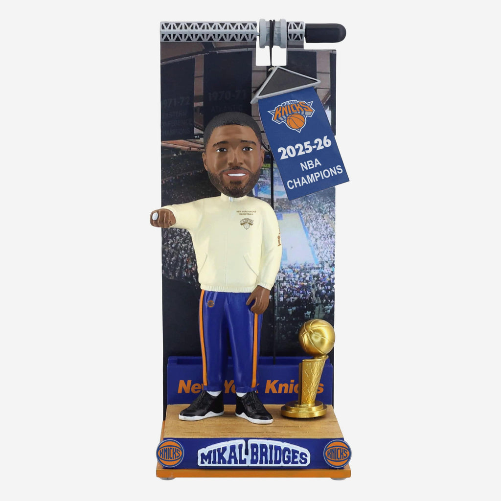 Mikal Bridges New York Knicks Raising the Banner Bobblehead FOCO - FOCO.com