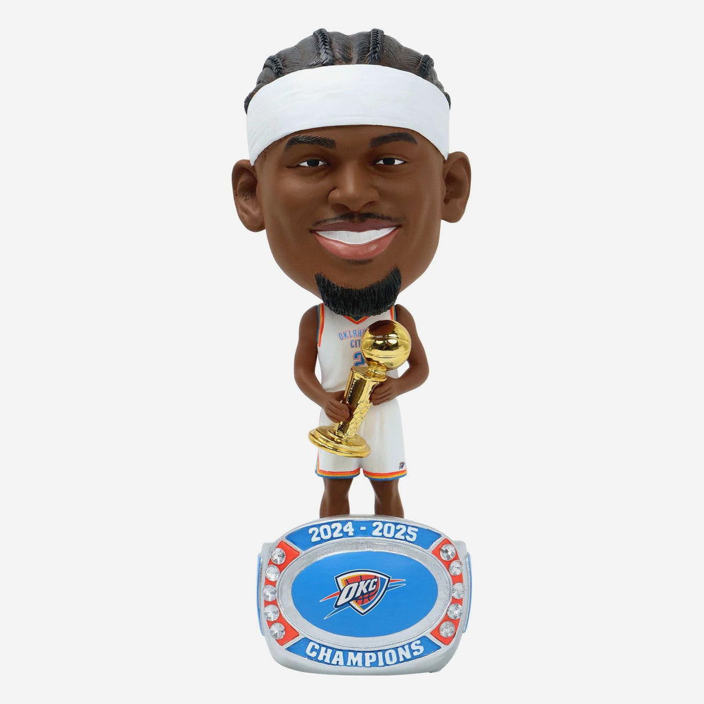 Shai Gilgeous-Alexander Oklahoma City Thunder 2025 NBA Champions Ring Base Bighead Bobblehead FOCO - FOCO.com