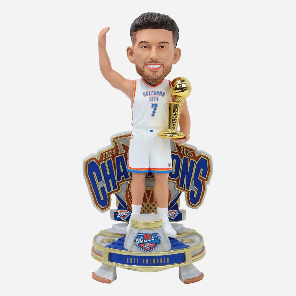 Chet Holmgren Oklahoma City Thunder 2025 NBA Champions Celebration Bobblehead FOCO - FOCO.com