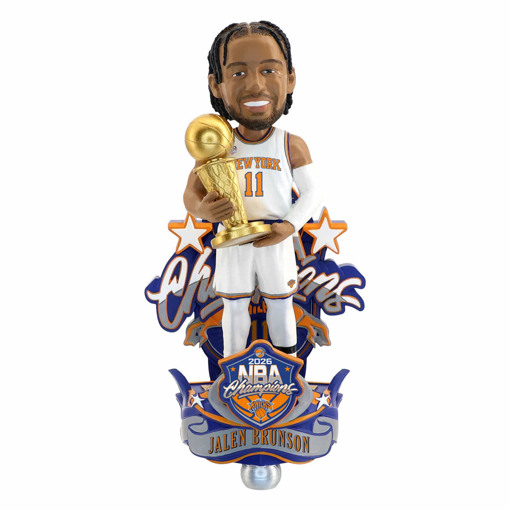 Jalen Brunson New York Knicks 2026 NBA Champions Celebration Bobblehead FOCO - FOCO.com