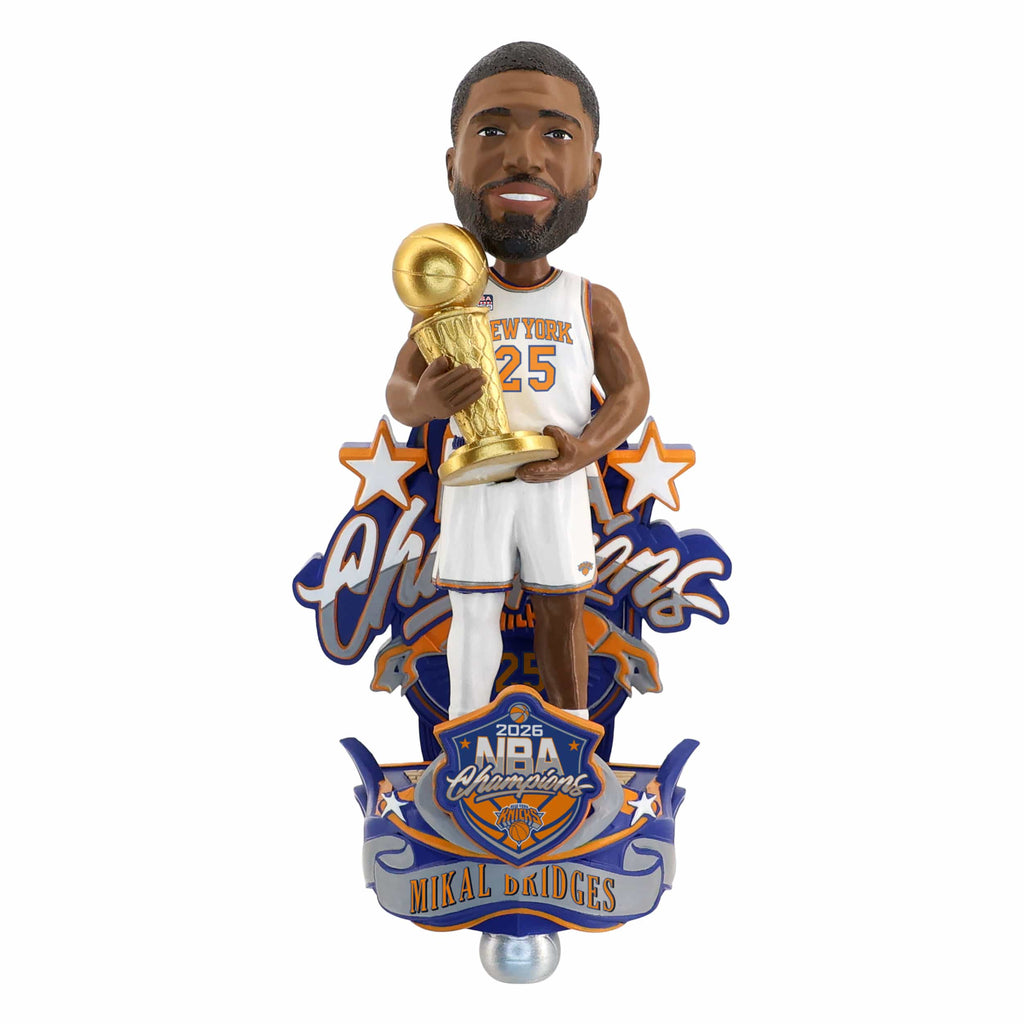 Mikal Bridges New York Knicks 2026 NBA Champions Celebration Bobblehead FOCO - FOCO.com