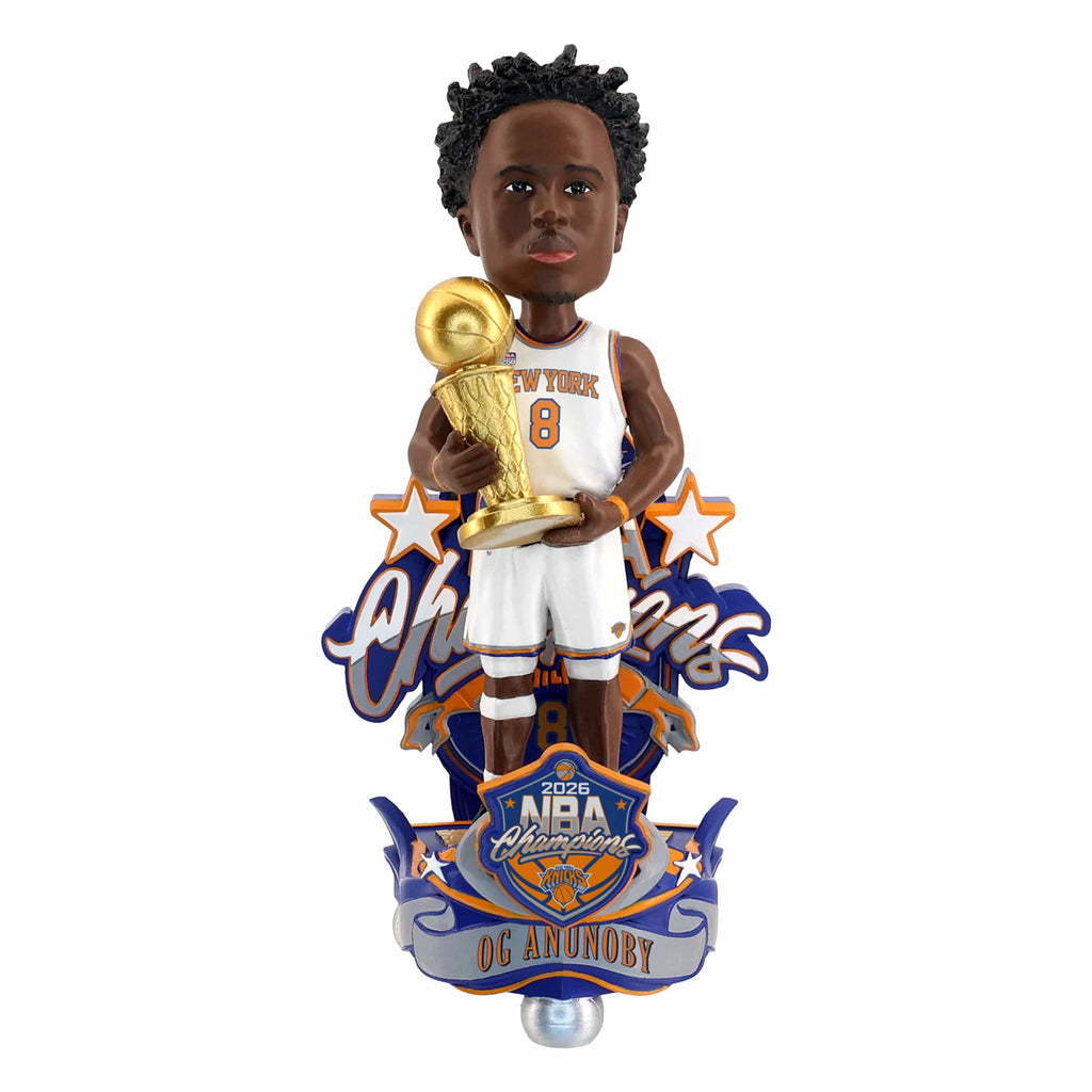 OG Anunoby New York Knicks 2026 NBA Champions Celebration Bobblehead FOCO - FOCO.com