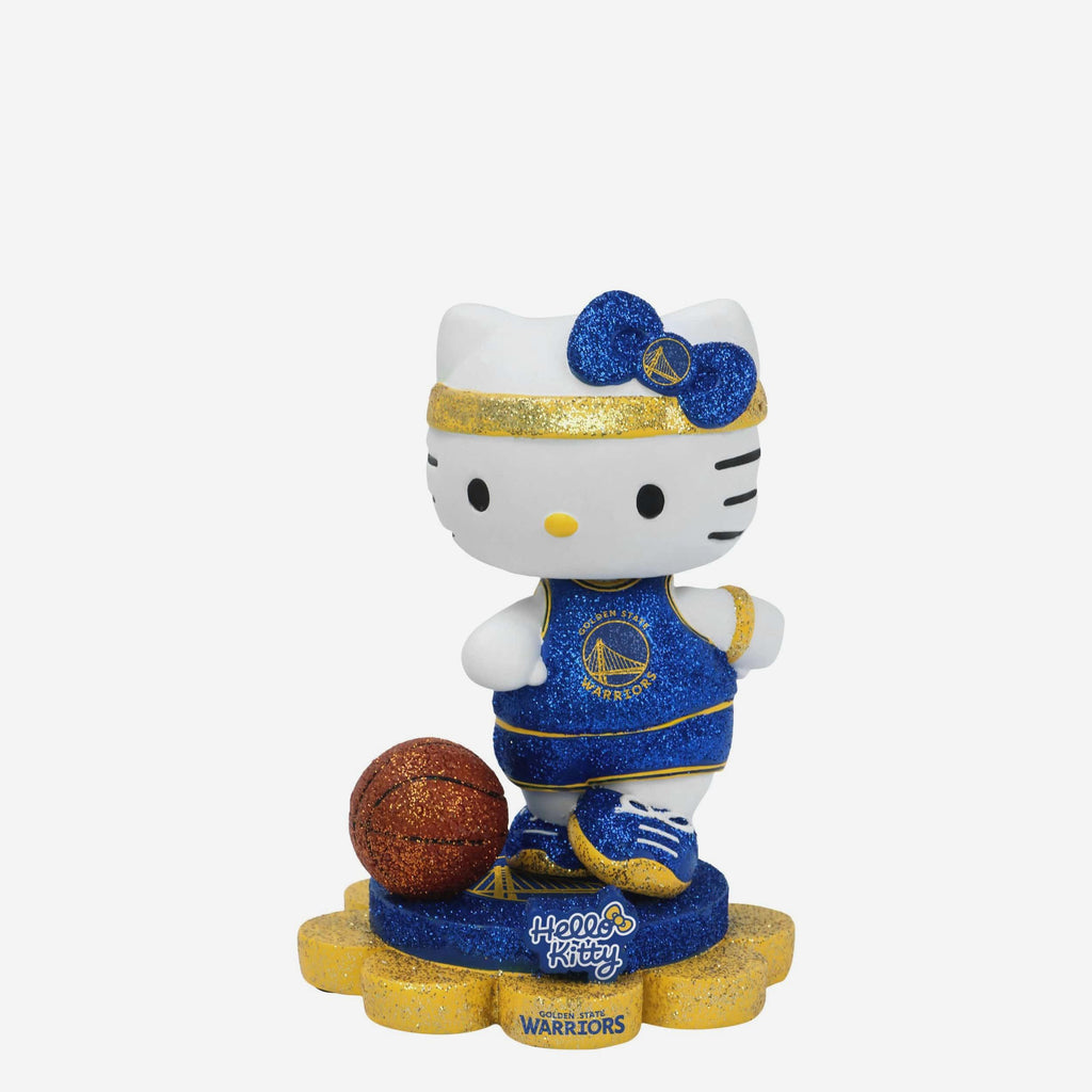 Golden State Warriors Hello Kitty® Glitter Mini Bobblehead FOCO - FOCO.com
