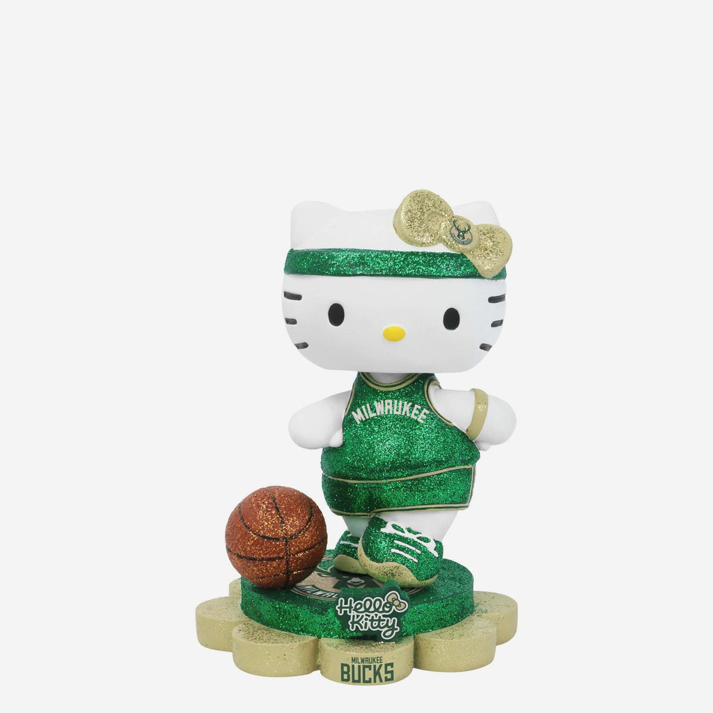 Milwaukee Bucks Hello Kitty® Glitter Mini Bobblehead FOCO - FOCO.com