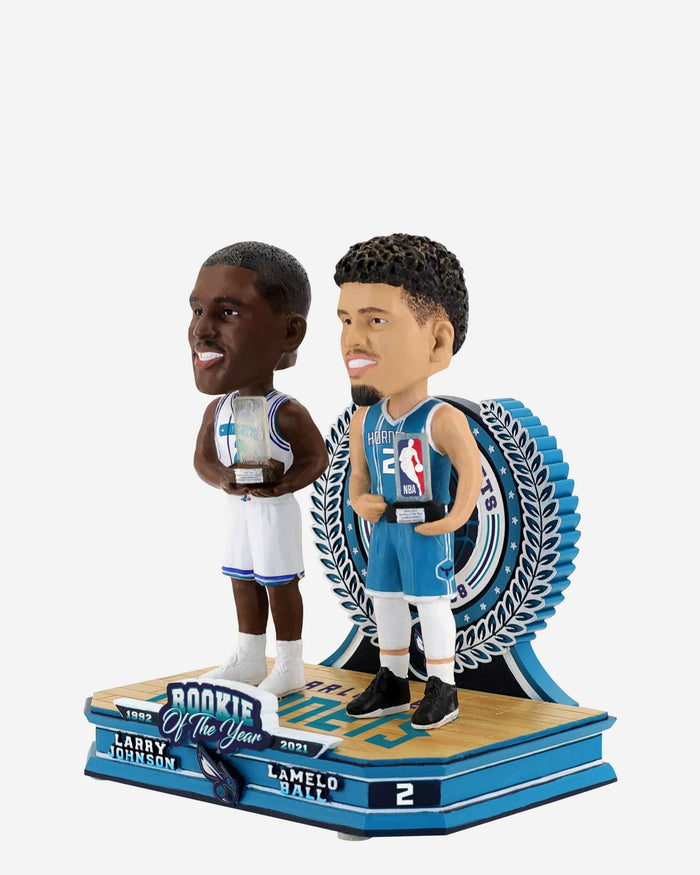 Larry Johnson & LaMelo Ball Charlotte Hornets 1992 & 2021 Rookie of the Year Dual Bobblehead FOCO - FOCO.com