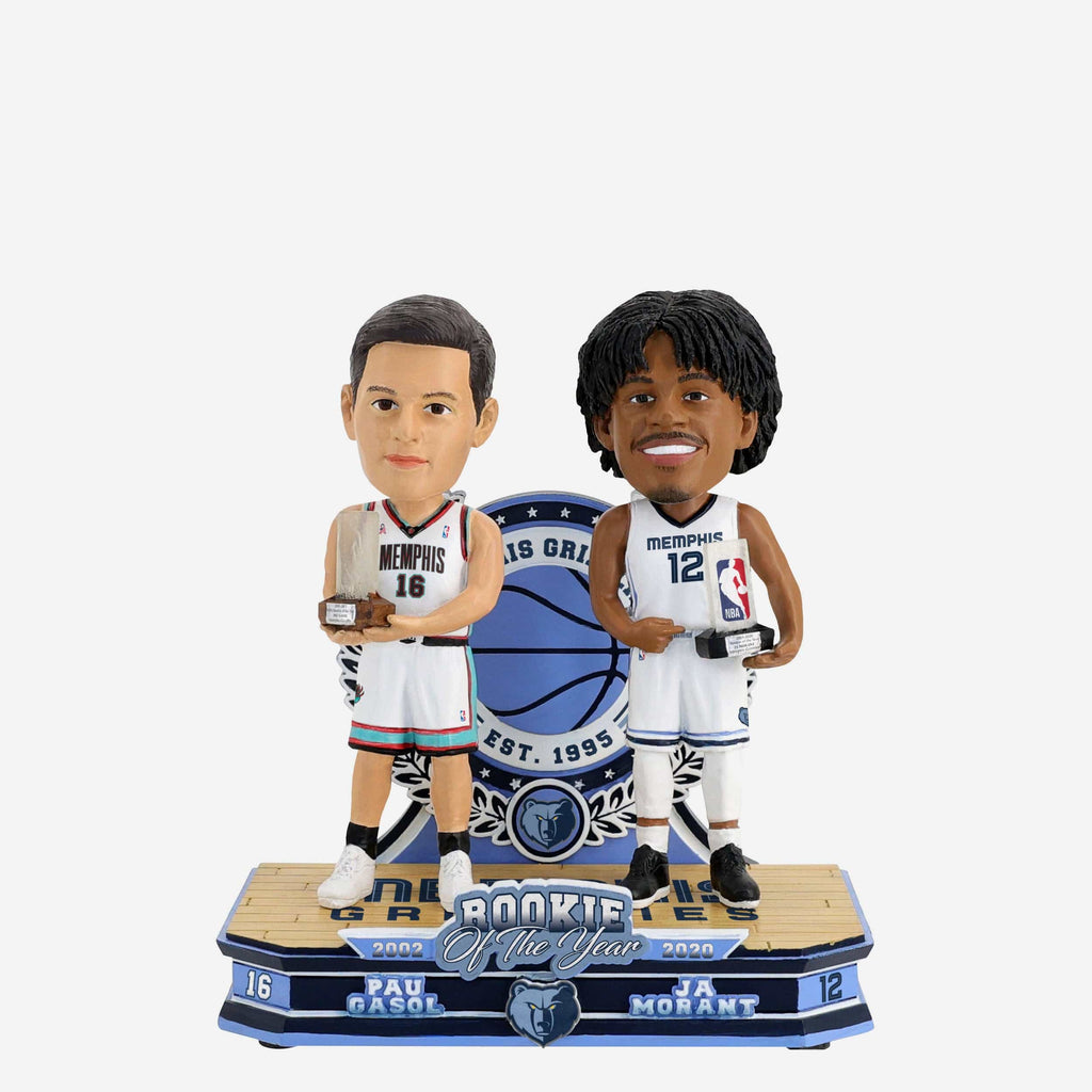 Pau Gasol & Ja Morant Memphis Grizzlies Rookie of the Year Then and Now Bobblehead FOCO - FOCO.com