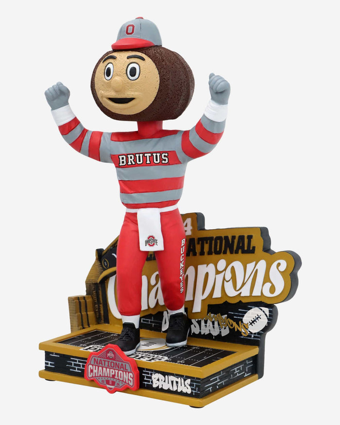 Brutus Buckeye Ohio State Buckeyes 2024 Football National Champions Graffiti Mascot Bobblehead FOCO - FOCO.com