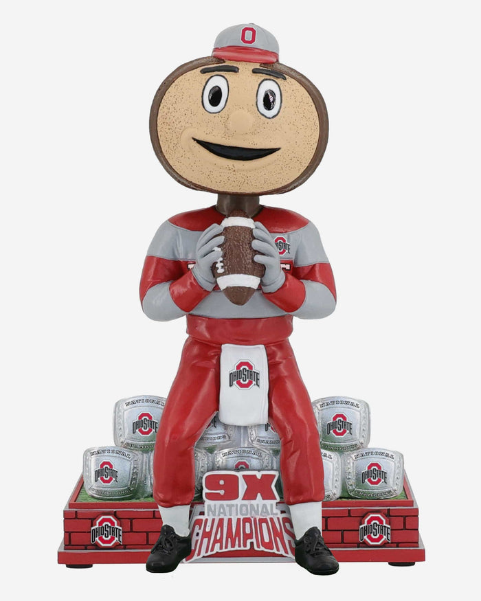 Brutus Buckeye Ohio State Buckeyes 9x Football National Champions Bobblehead FOCO - FOCO.com