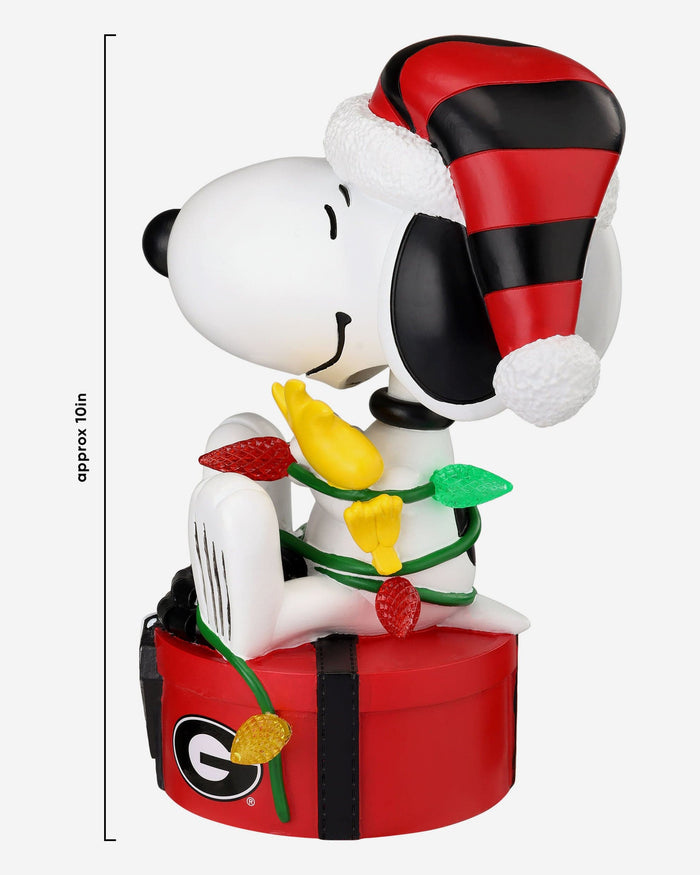 Georgia Bulldogs Snoopy & Woodstock Peanuts Christmas Light Up Bobblehead FOCO - FOCO.com