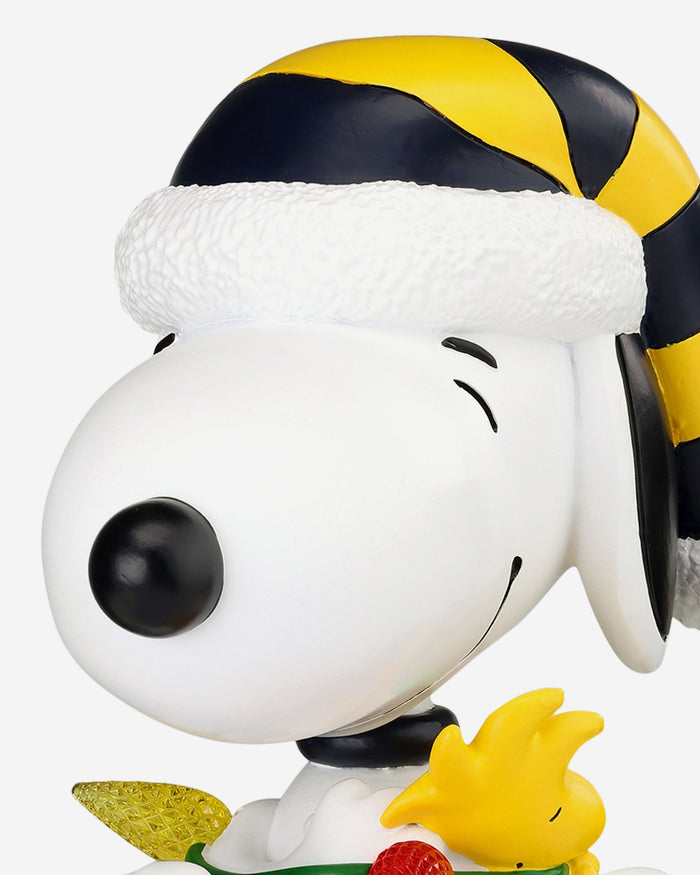 Michigan Wolverines Snoopy & Woodstock Peanuts Christmas Light Up Bobblehead FOCO - FOCO.com