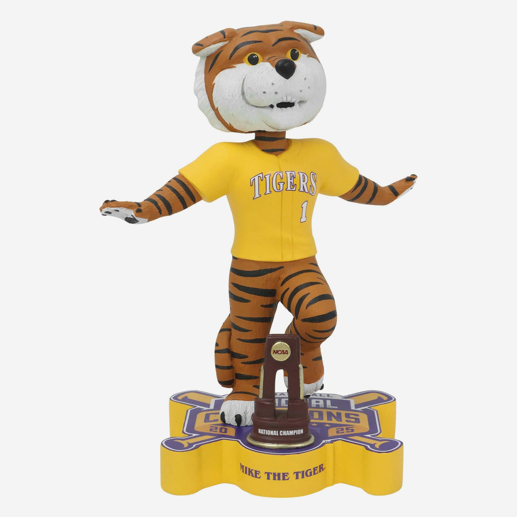 Mike the Tiger LSU Tigers 2025 College World Series Champions Mascot Bobblehead FOCO - FOCO.com