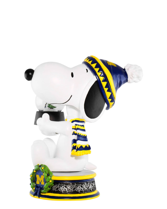 Michigan Wolverines Snoopy Peanuts Snow Globe Bobblehead FOCO - FOCO.com