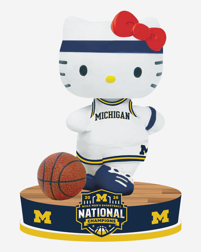 Michigan Wolverines Hello Kitty® 2026 Men's College Basketball National Champions Mini Bobblehead FOCO - FOCO.com