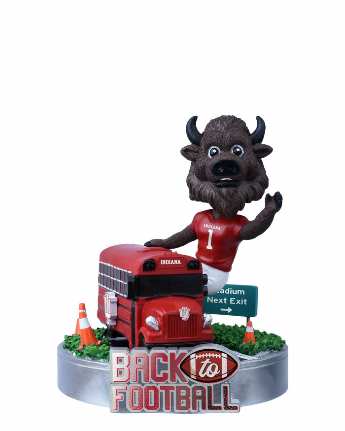 Hoosier the Bison Indiana Hoosiers Back to Football Bus Mascot Mini Bobblehead