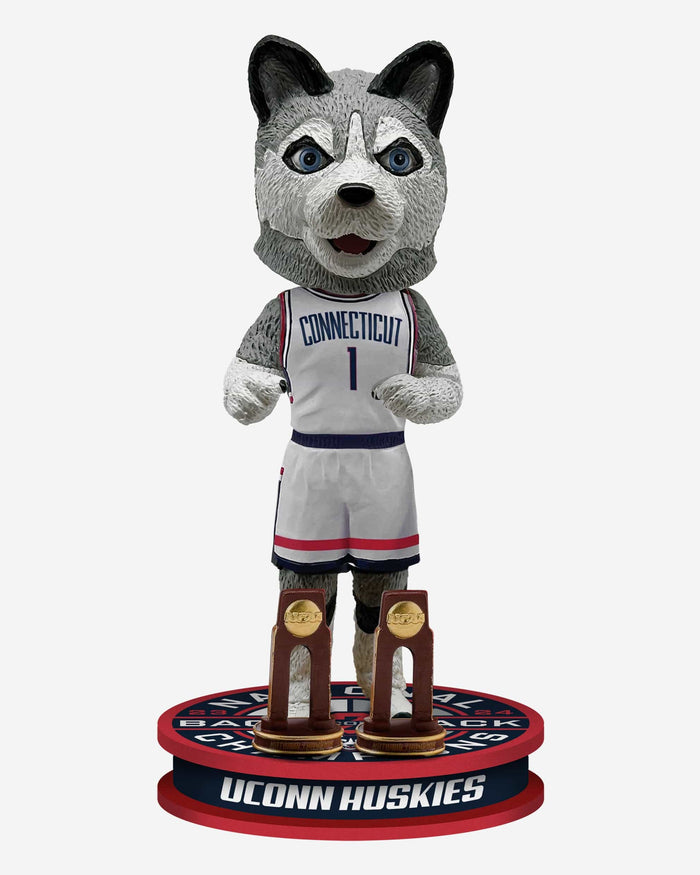 Jonathan the Husky UConn Huskies 2024 Mens Basketball National Champions Mascot Bobblehead FOCO - FOCO.com