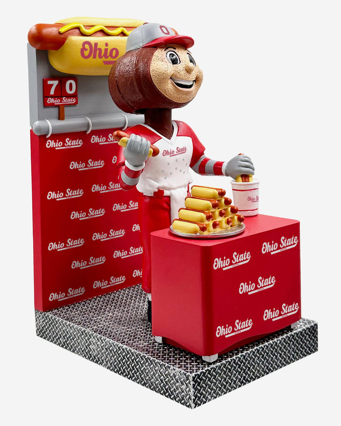 Brutus Buckeye Ohio State Buckeyes Hot Dog Eating Contest Mascot Bobblehead FOCO - FOCO.com