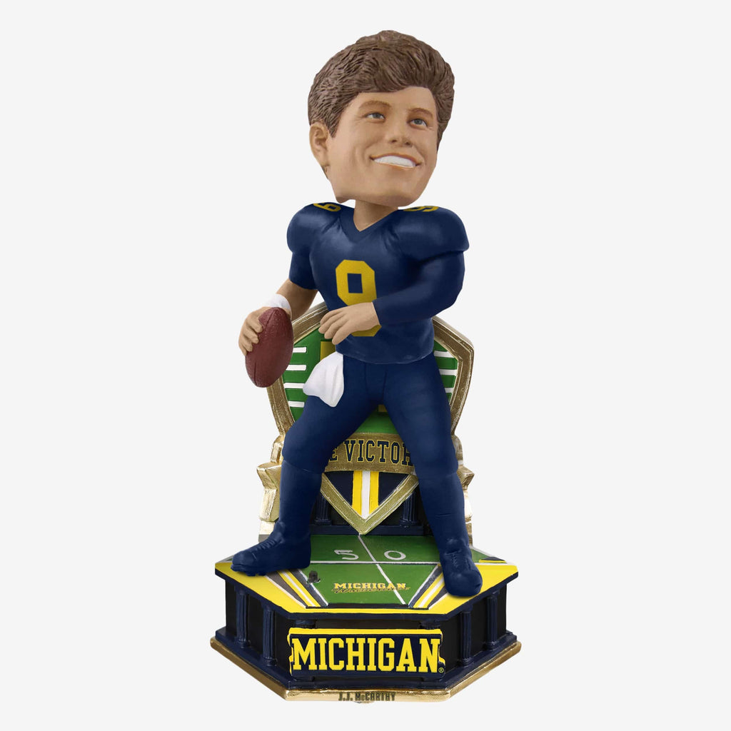 JJ McCarthy Michigan Wolverines Fight Song Student Athlete Bobblehead FOCO - FOCO.com