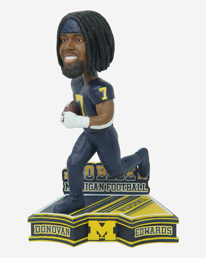 Donovan Edwards Michigan Wolverines 2023 Football Blue Uniform Student Athlete Bobblehead FOCO - FOCO.com