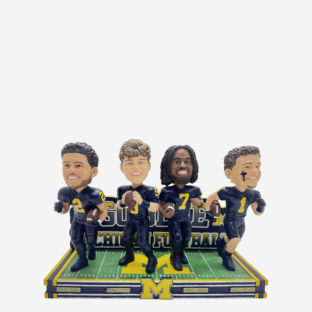 Michigan Wolverines Go Blue Mini Bobblehead Scene FOCO - FOCO.com