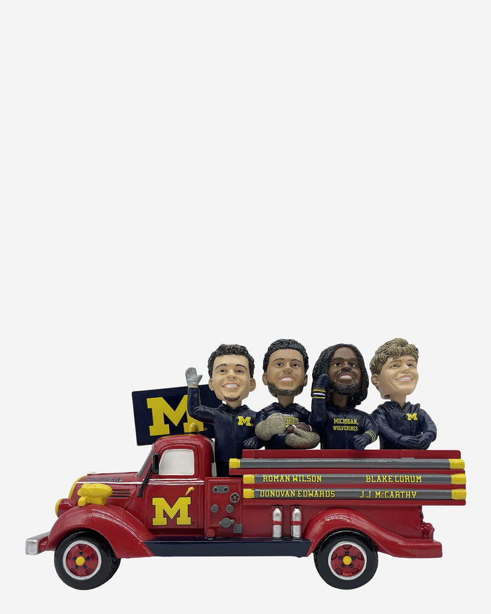 Michigan Wolverines Parade Fire Truck Mini Bobblehead Scene FOCO - FOCO.com
