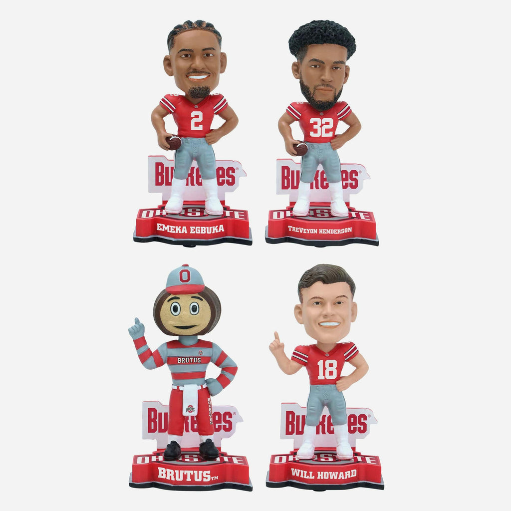 Ohio State Buckeyes 4 Pack Mini Bobblehead Boxed Set FOCO - FOCO.com