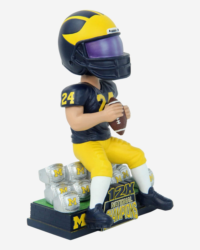 Michigan Wolverines 12X Football National Champions Bobblehead FOCO - FOCO.com