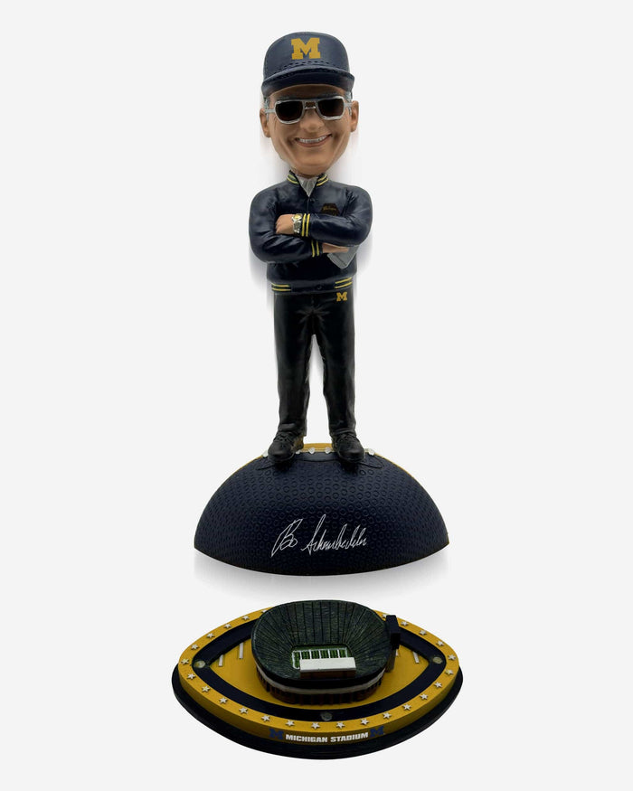 Bo Schembechler Michigan Wolverines Magnetic Stadium Base Bobblehead FOCO - FOCO.com