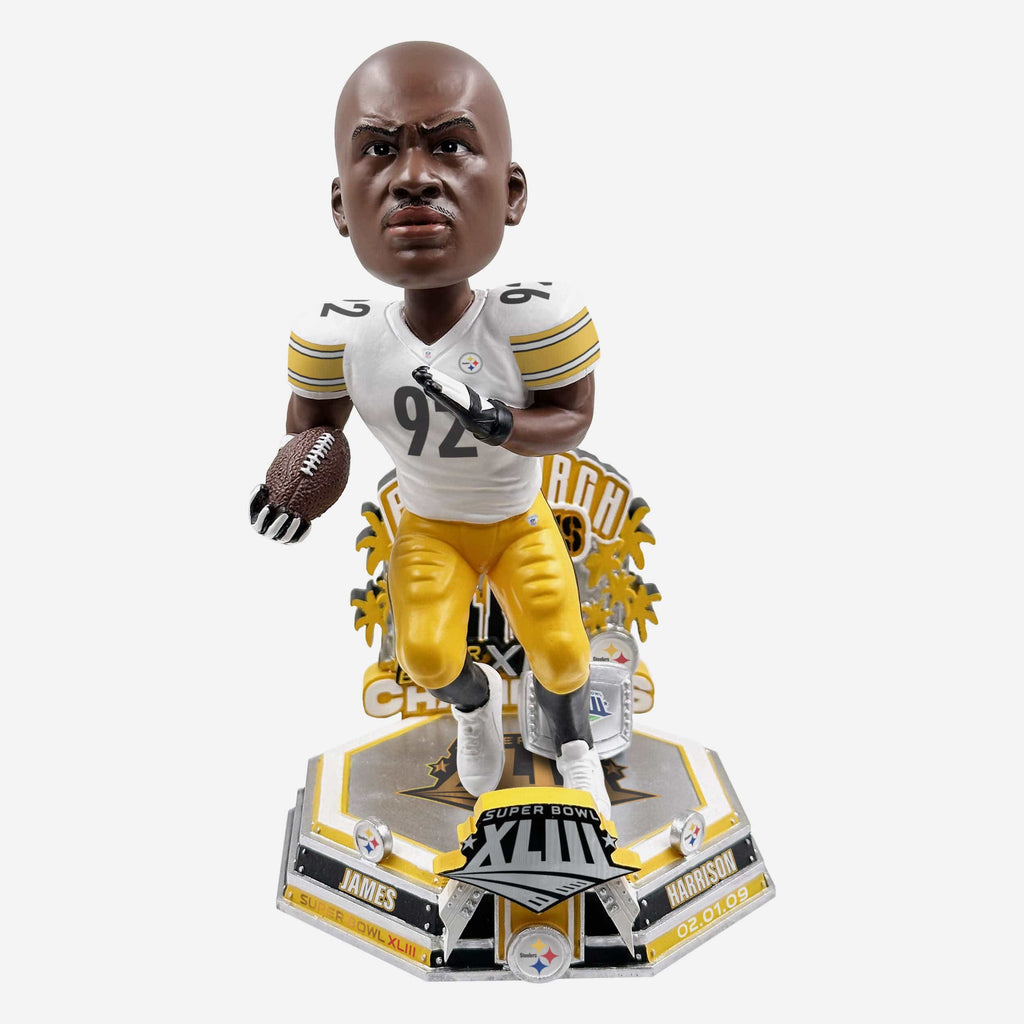 James Harrison Pittsburgh Steelers Super Bowl XLIII Champions 15th Anniversary Bobblehead FOCO - FOCO.com