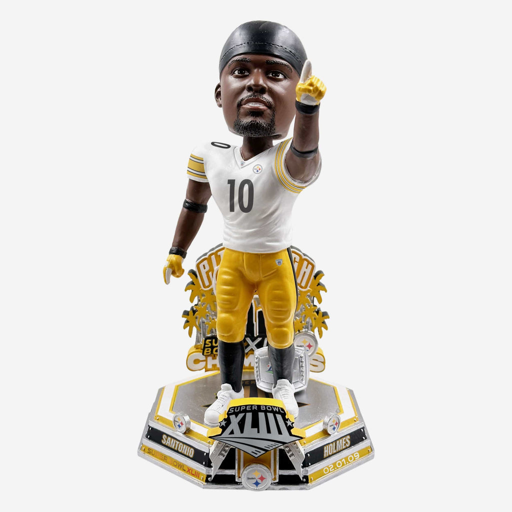 Santonio Holmes Pittsburgh Steelers Super Bowl XLIII Champions 15th Anniversary Bobblehead FOCO - FOCO.com