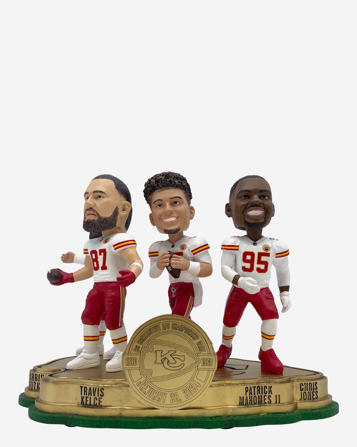 Kansas City Chiefs Sixth Consecutive AFC Championship Game Mini Bobblehead Scene FOCO - FOCO.com