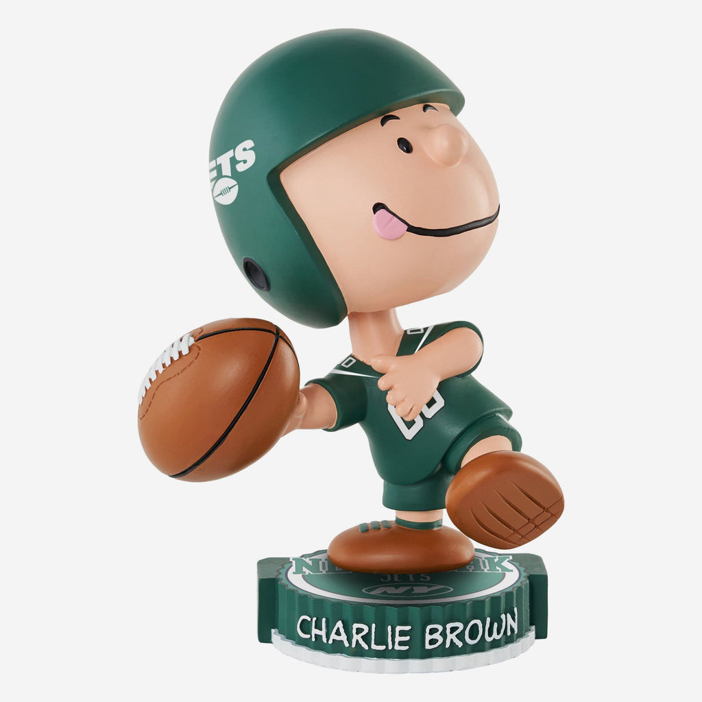 New York Jets Charlie Brown Peanuts Bighead Bobblehead FOCO - FOCO.com