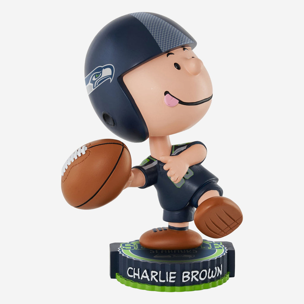 Seattle Seahawks Charlie Brown Peanuts Bighead Bobblehead FOCO - FOCO.com