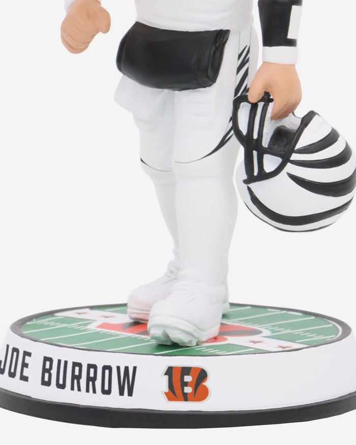 Joe Burrow Cincinnati Bengals White Tiger Stripe Uniform Field Stripe Bighead Bobblehead FOCO - FOCO.com