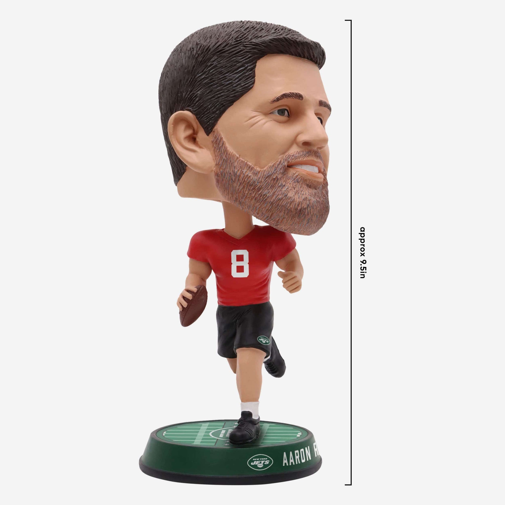 Aaron Rodgers New York Jets Field Stripe Bighead Bobblehead Officially Licensed by NFL