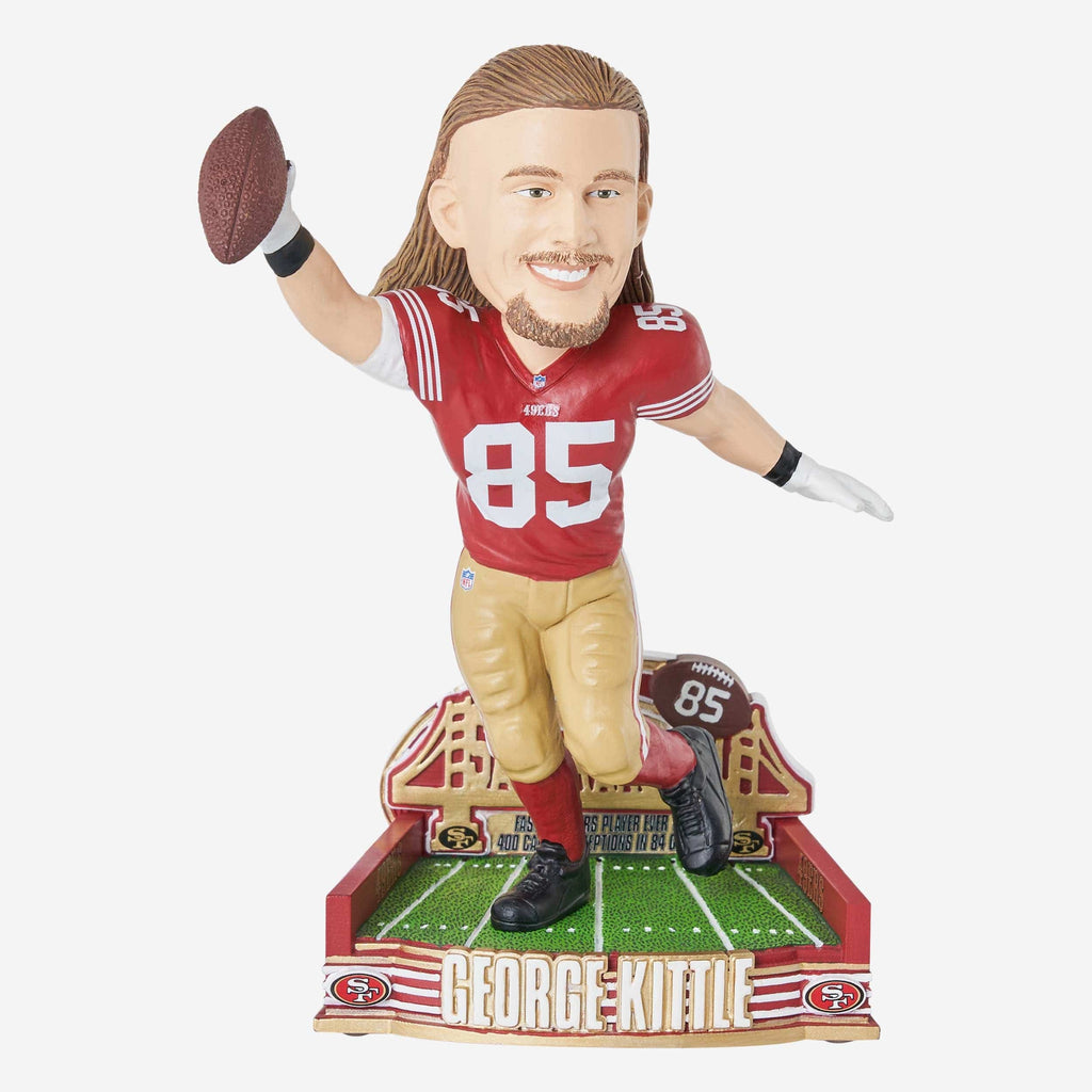 George Kittle San Francisco 49ers Franchise Fastest To 400 Receptions Bobblehead FOCO - FOCO.com