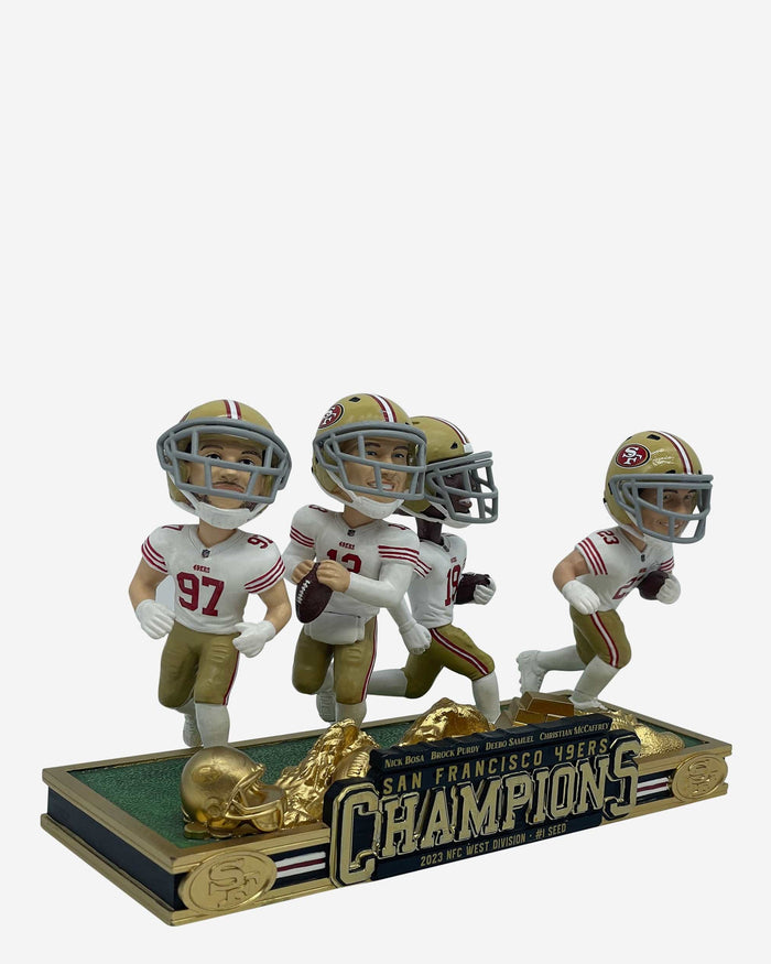 San Francisco 49ers 2023 NFC West Division Champions Mini Bobblehead Scene FOCO - FOCO.com