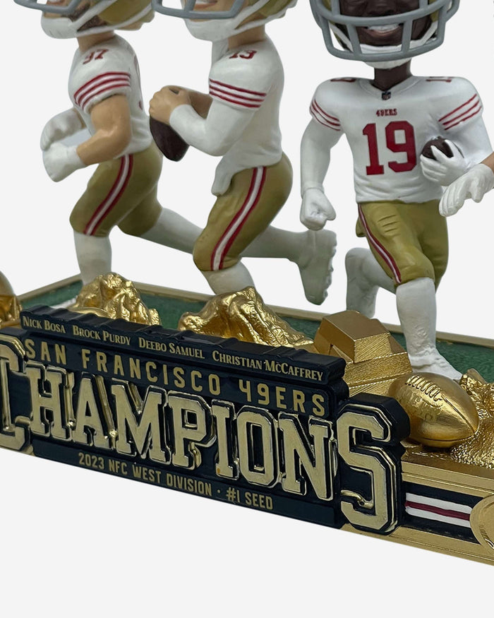 San Francisco 49ers 2023 NFC West Division Champions Mini Bobblehead Scene FOCO - FOCO.com