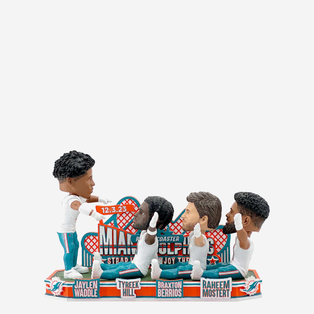 Miami Dolphins Roller Coaster Touchdown Celebration Mini Bobblehead Scene FOCO - FOCO.com