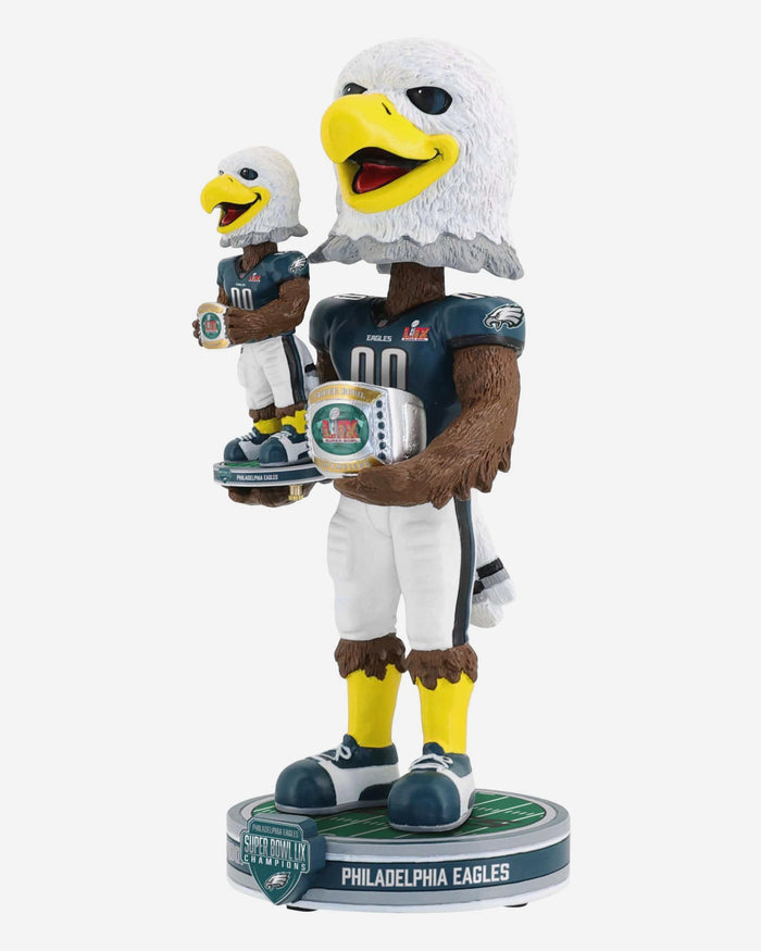 Swoop Philadelphia Eagles Super Bowl LIX Champions Bobble Dubblz Mascot Bobblehead FOCO - FOCO.com
