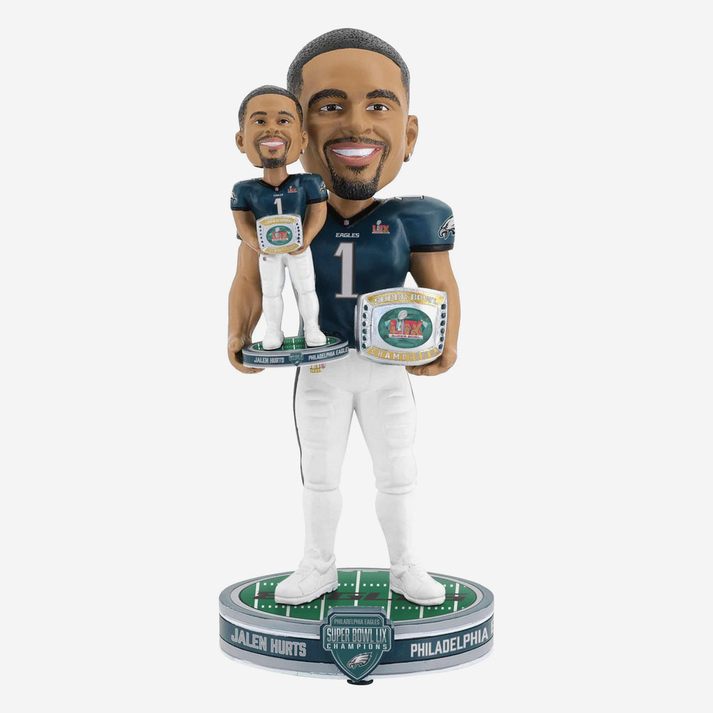 Jalen Hurts Philadelphia Eagles Super Bowl LIX Champions Bobble Dubblz Bobblehead FOCO - FOCO.com
