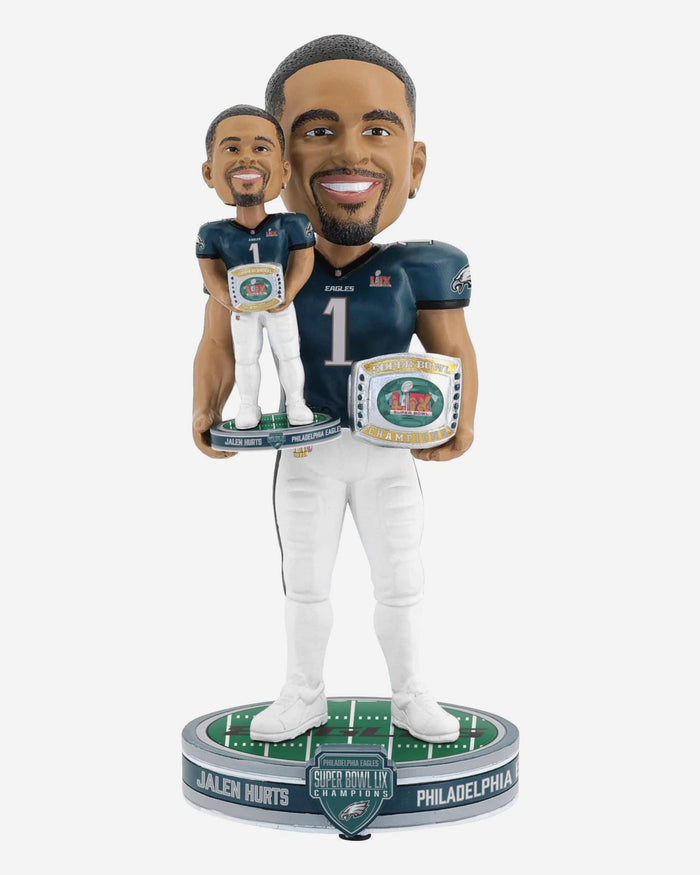 Jalen Hurts Philadelphia Eagles Super Bowl LIX Champions Bobble Dubblz Bobblehead FOCO - FOCO.com