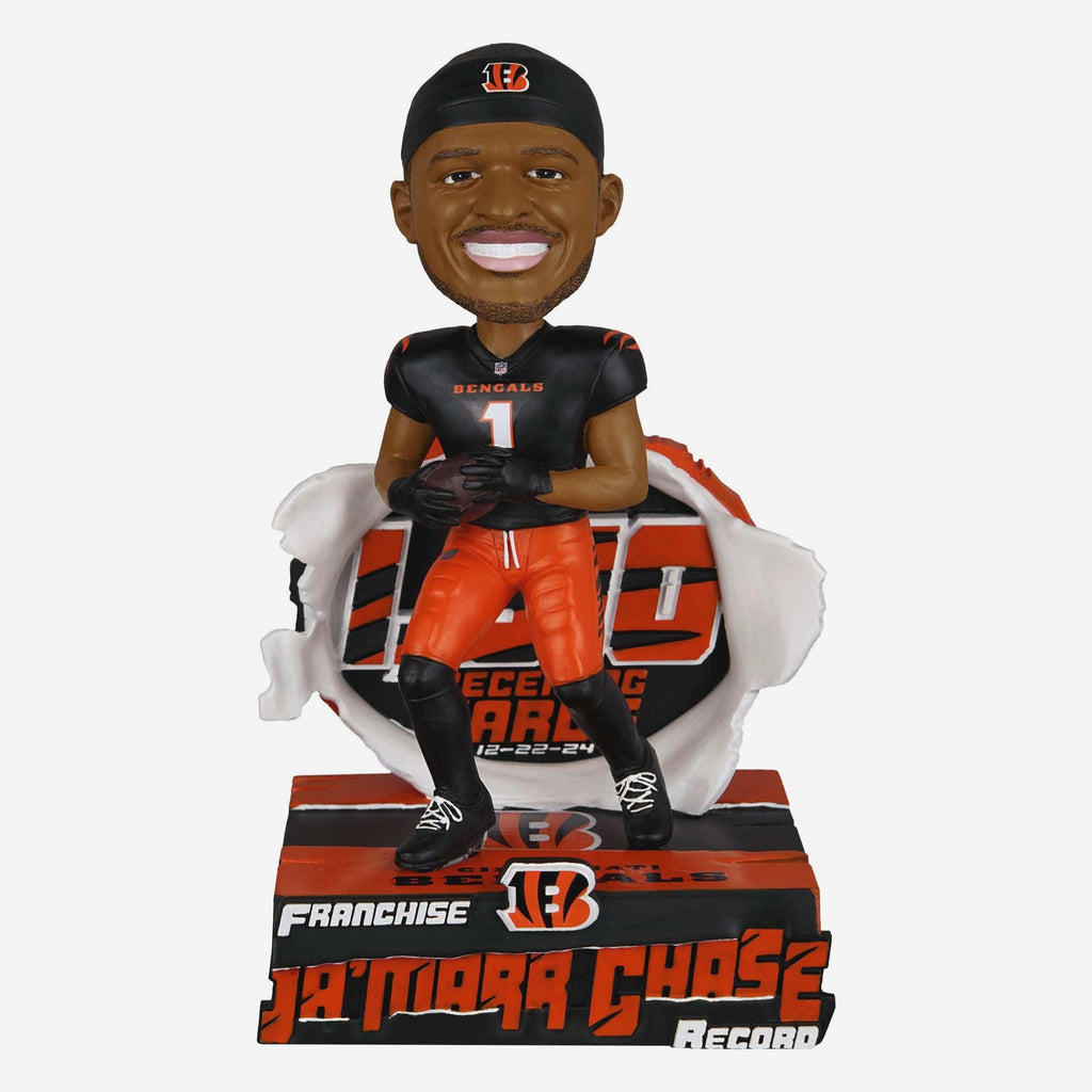 Ja'Marr Chase Cincinnati Bengals Franchise Receiving Record Bobblehead FOCO - FOCO.com