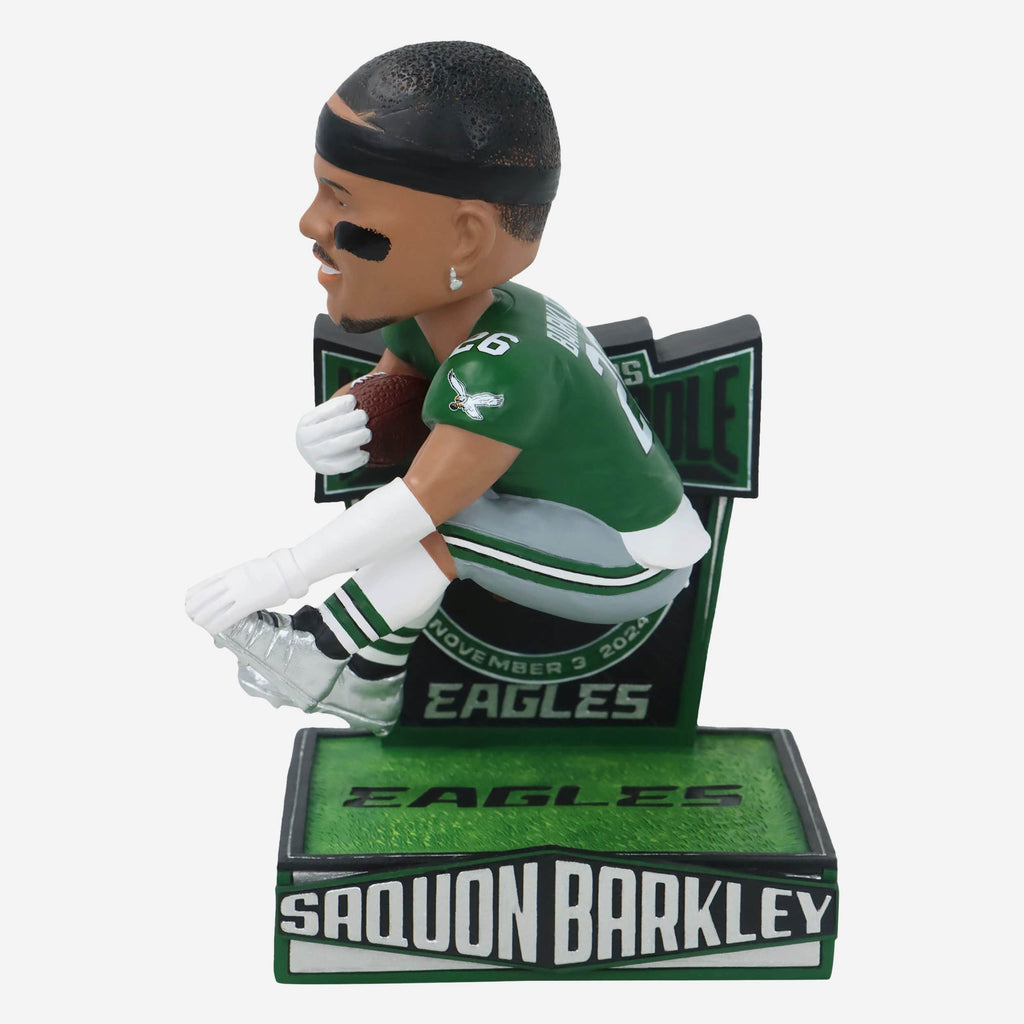 Saquon Barkley Philadelphia Eagles Reverse Hurdle Bobblehead FOCO - FOCO.com
