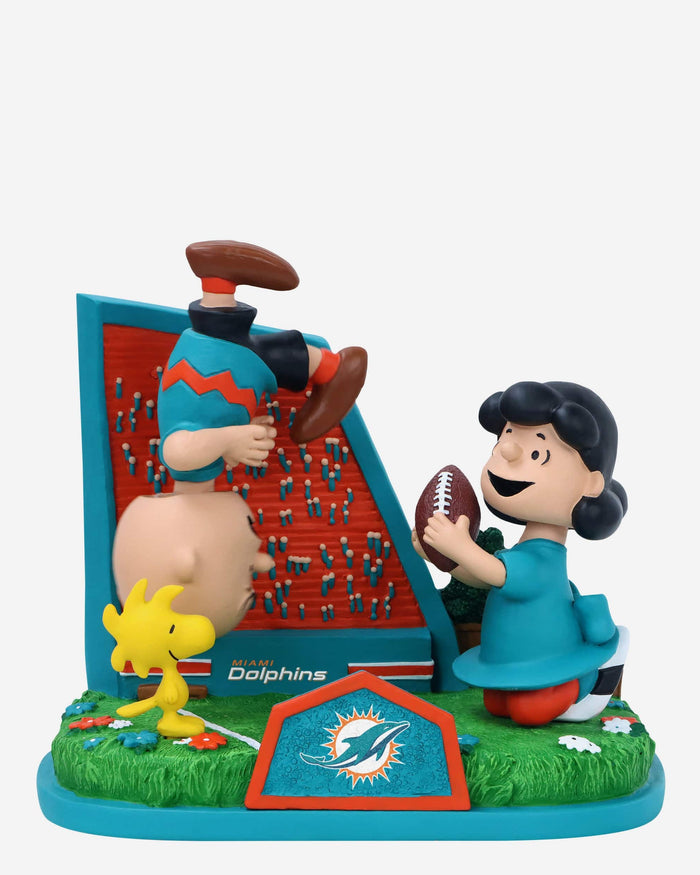 Miami Dolphins Peanuts Football Kickoff Mini Bobblehead Scene FOCO - FOCO.com