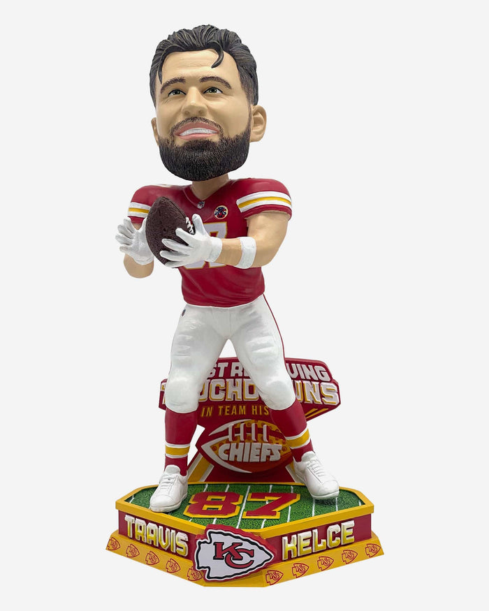 Travis Kelce Kansas City Chiefs Career Franchise Touchdown Catch Record Bobblehead FOCO - FOCO.com