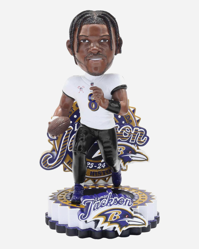 Lamar Jackson Baltimore Ravens Most QB Rushing Yards In NFL History Bobblehead FOCO - FOCO.com