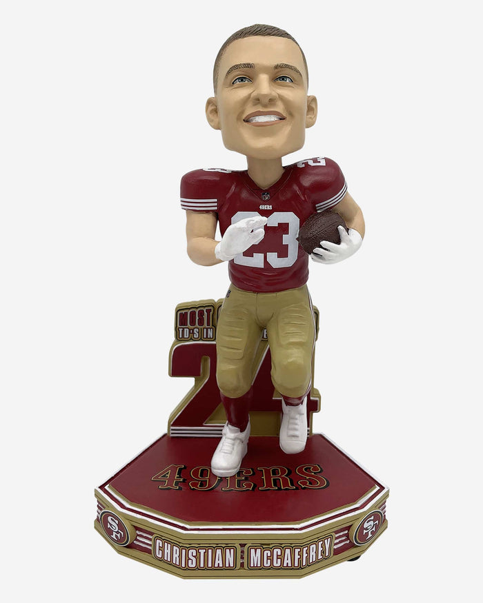 Christian McCaffrey San Francisco 49ers Franchise Single Season Touchdown Record Bobblehead FOCO - FOCO.com