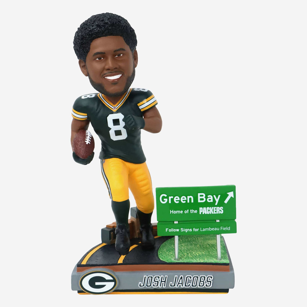 Josh Jacobs Green Bay Packers Next Stop Bobblehead FOCO - FOCO.com